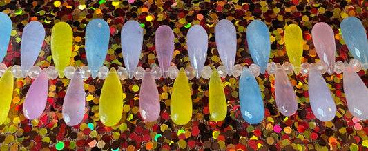 Colorful Chalcedony and Rose Quartz Necklace