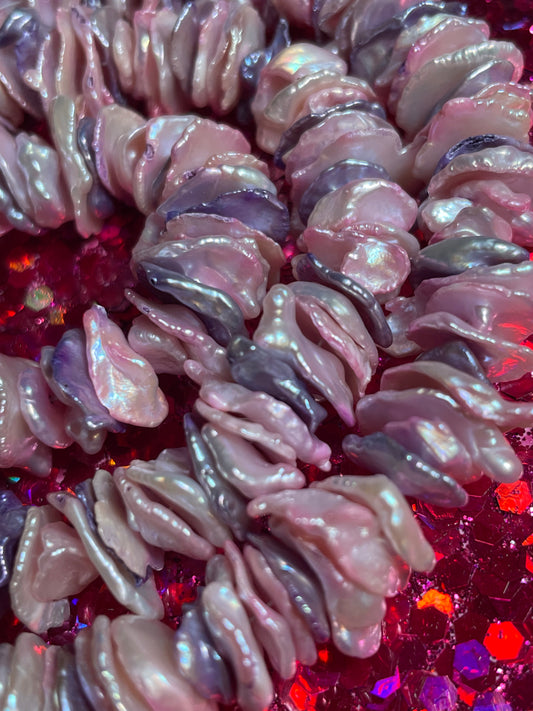 Pink and Purple Heishi Pearl Necklace