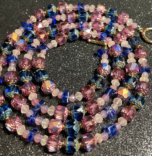 Dazzling Glass and Semi-Precious Necklace