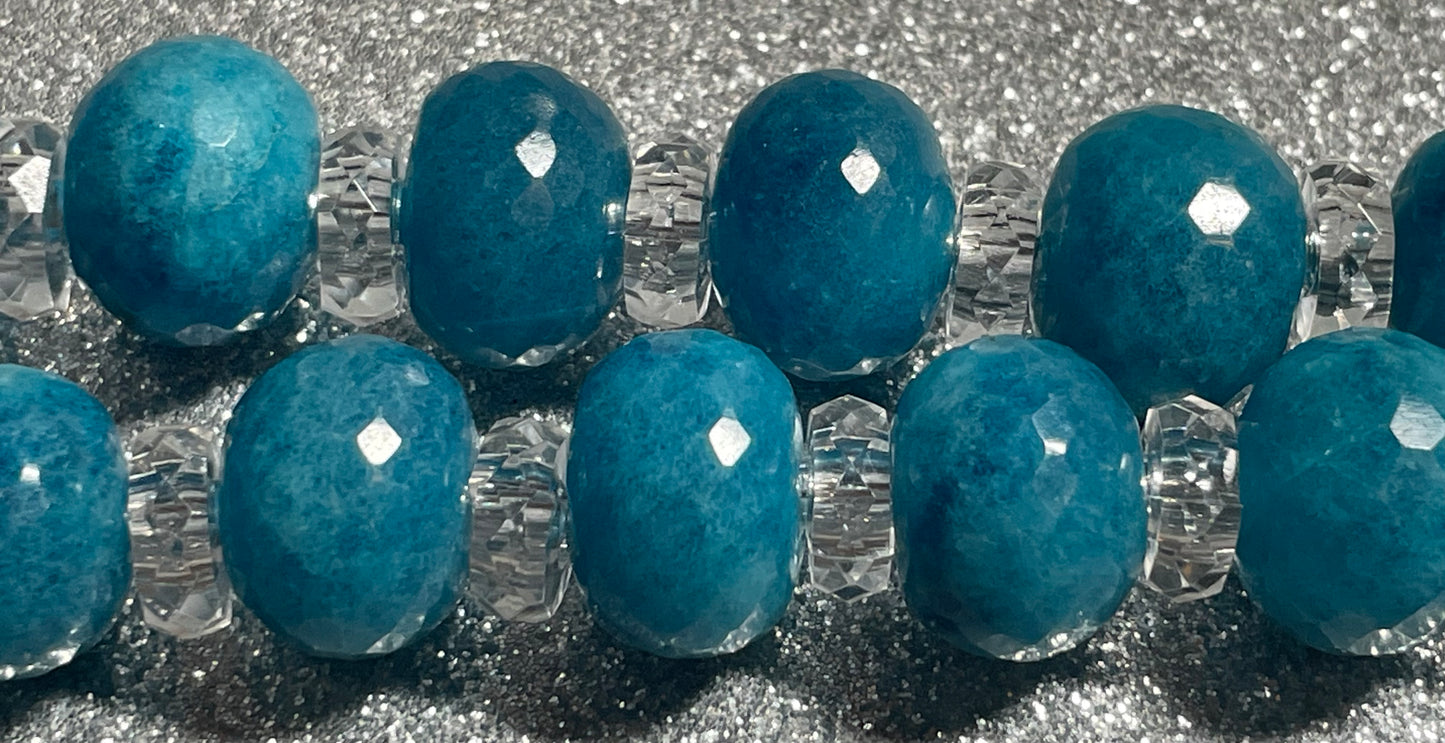 Quartz, Turquoise and Blue Apatite Statement Necklace