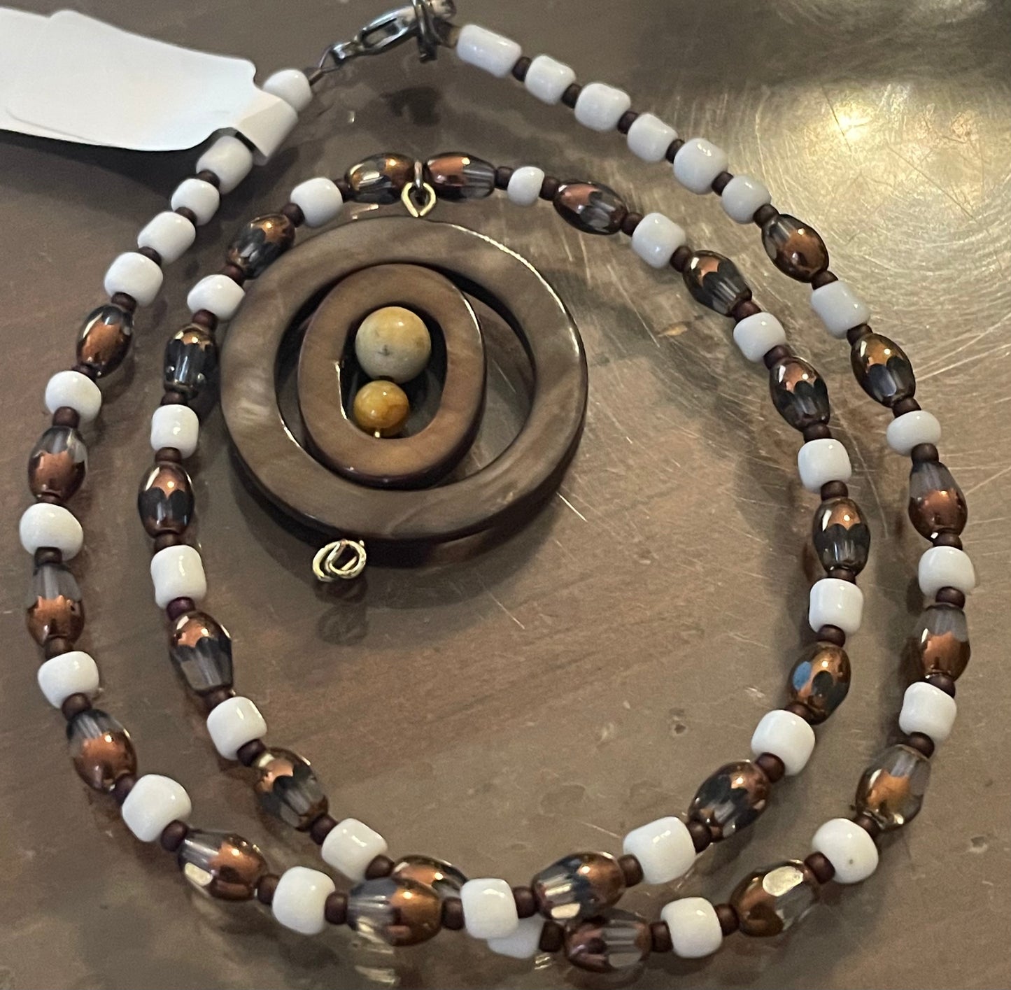 Concentric Mother of Pearl Pendant