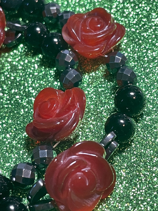 Carnelian Rosette Necklace