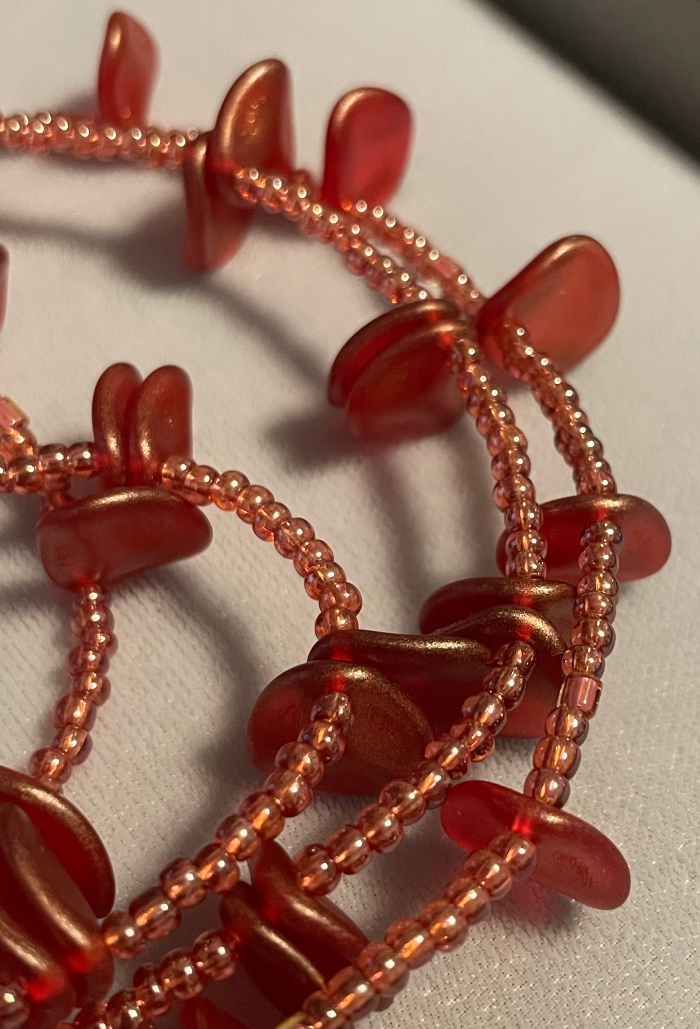 Super Fun Red Double Strand Necklace