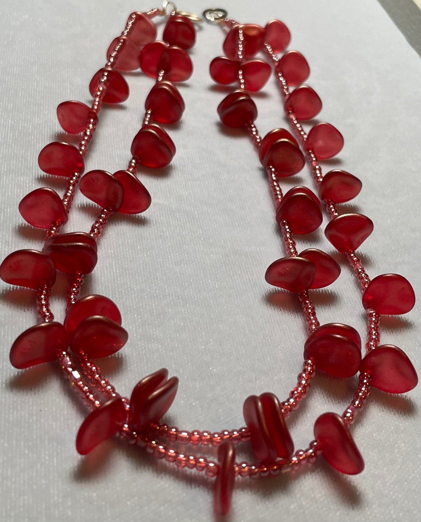 Super Fun Red Double Strand Necklace