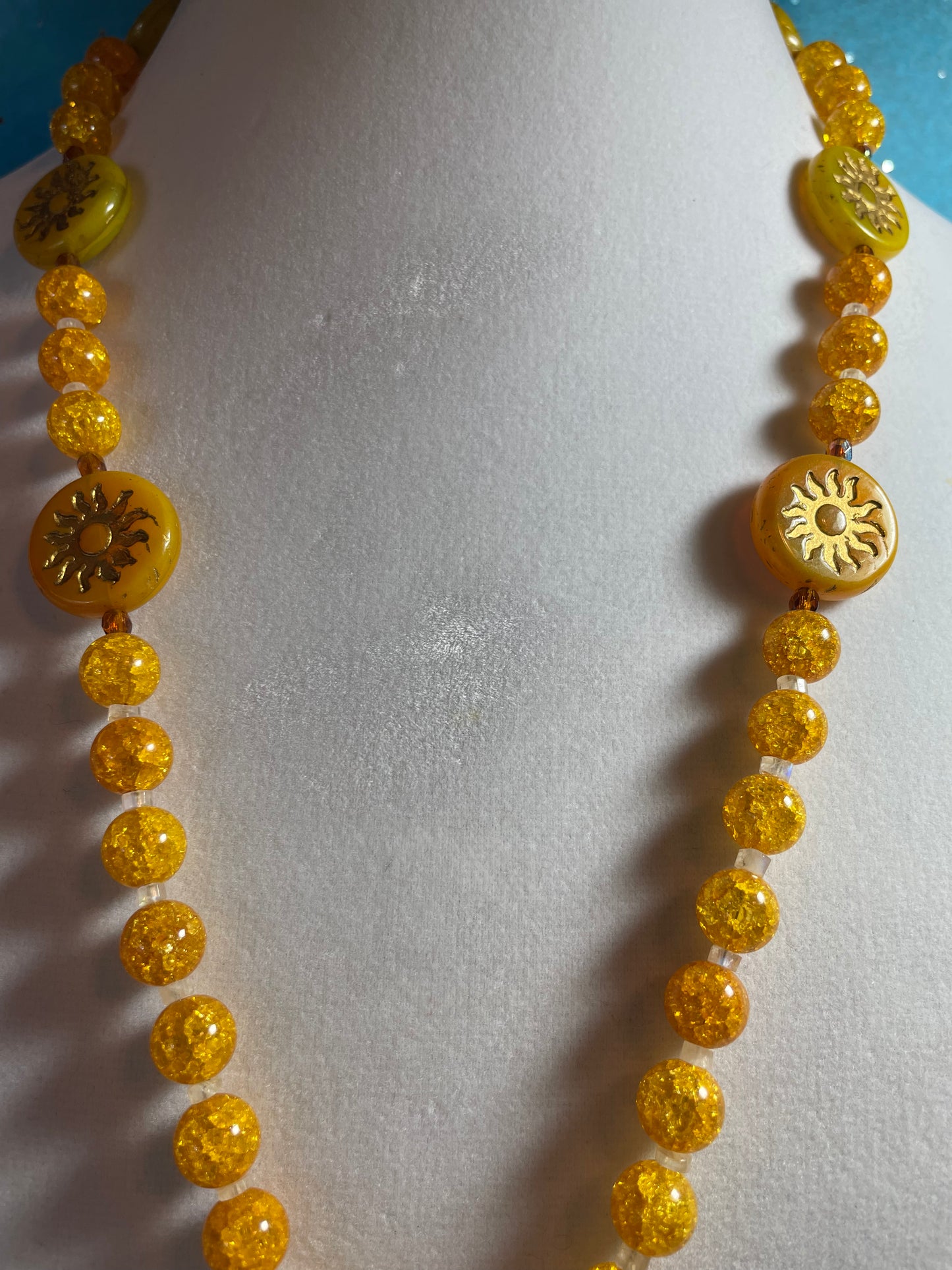 Gilded Yellow Jade Buddha Necklace