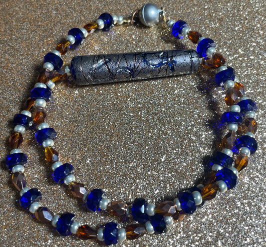 Jewel Tone Glass Necklace