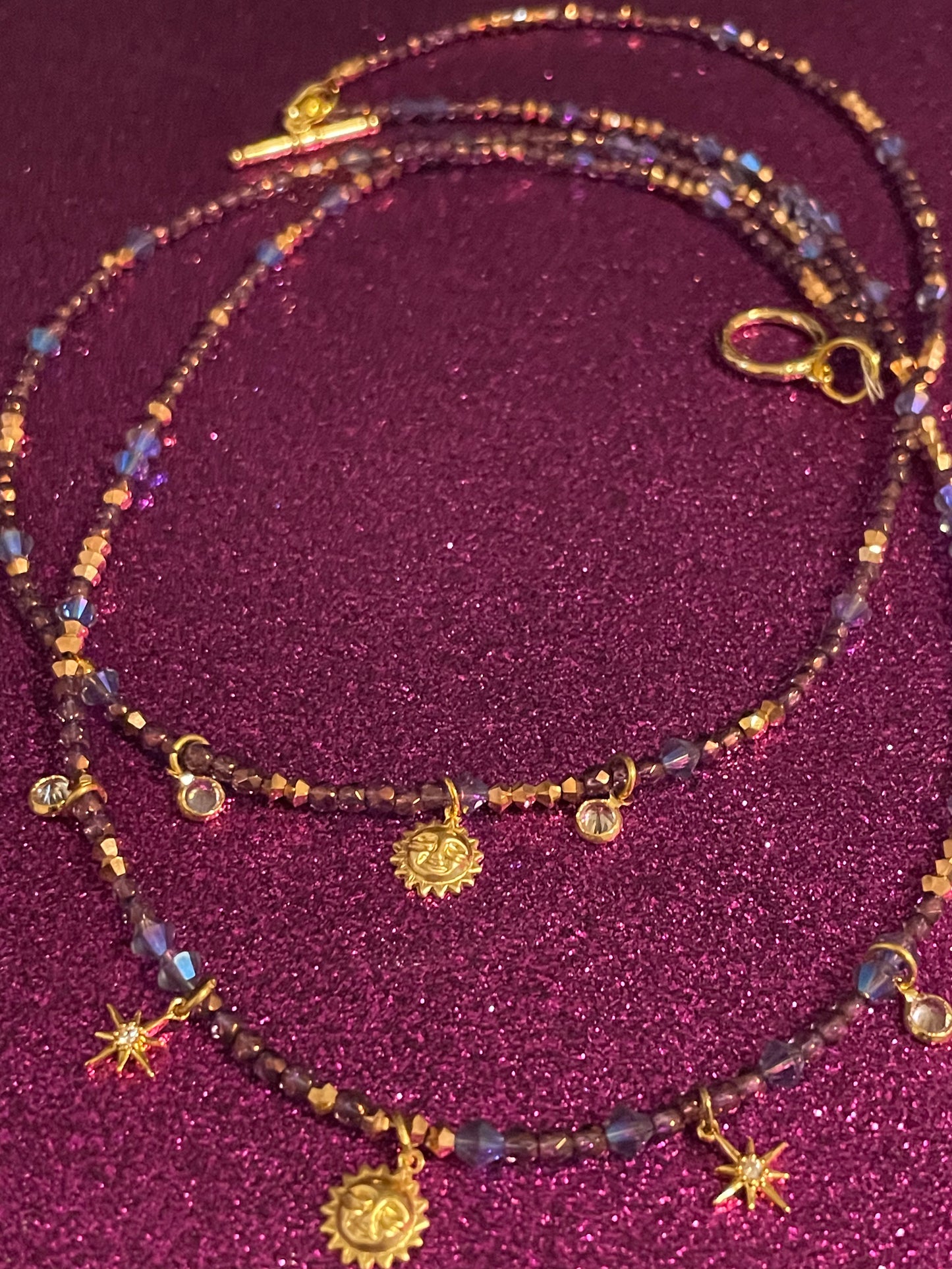 Sun and Stars Charm Necklace