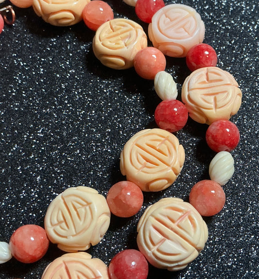 Unique Carved Bone Necklace