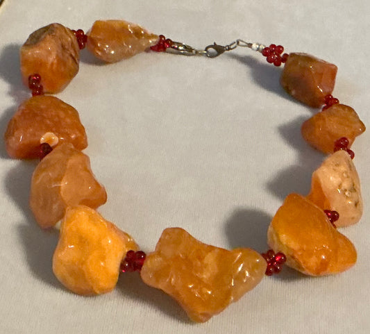 Polished Raw Carnelian Chunky Choker
