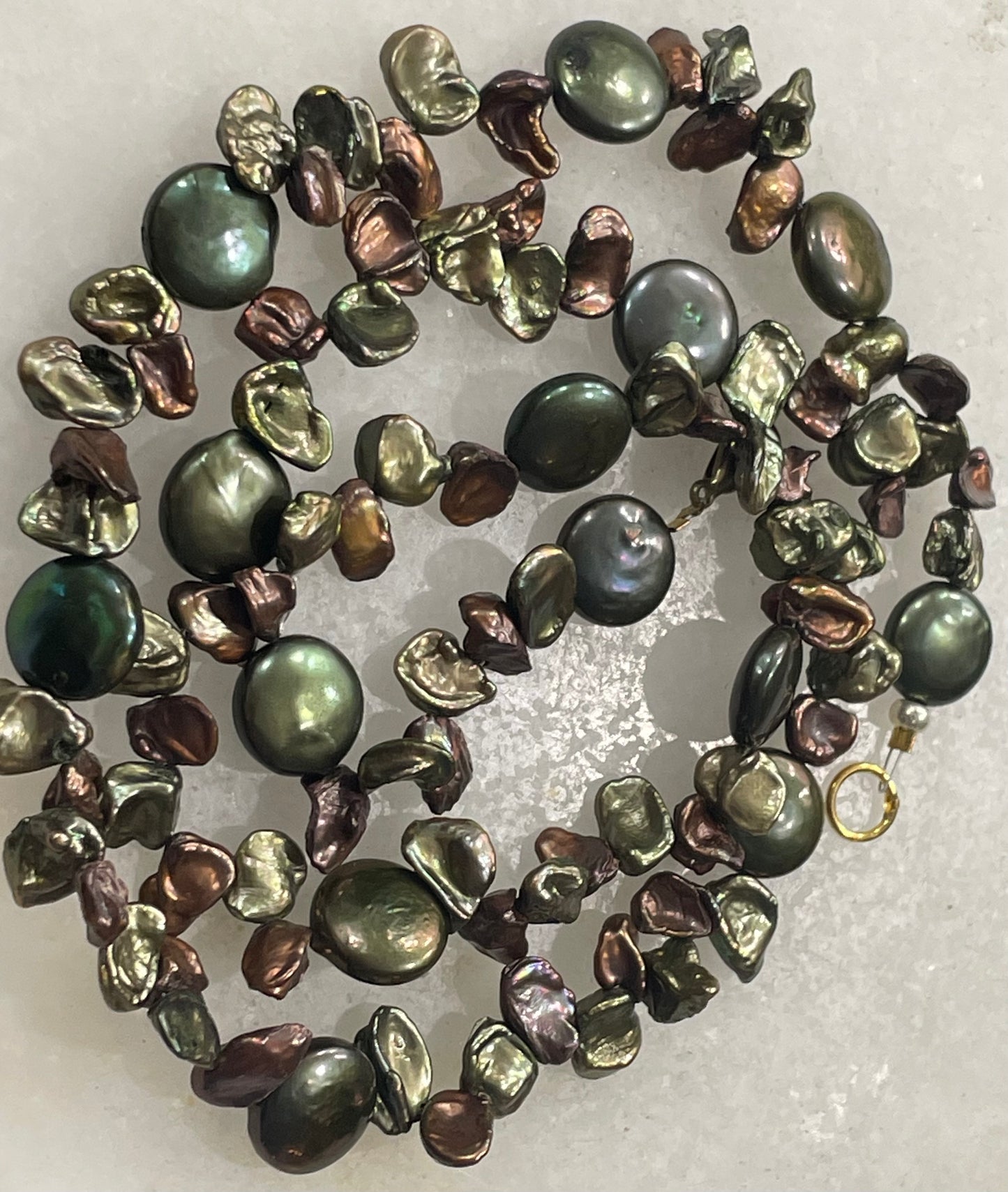 Green Dyed Pearl Necklace