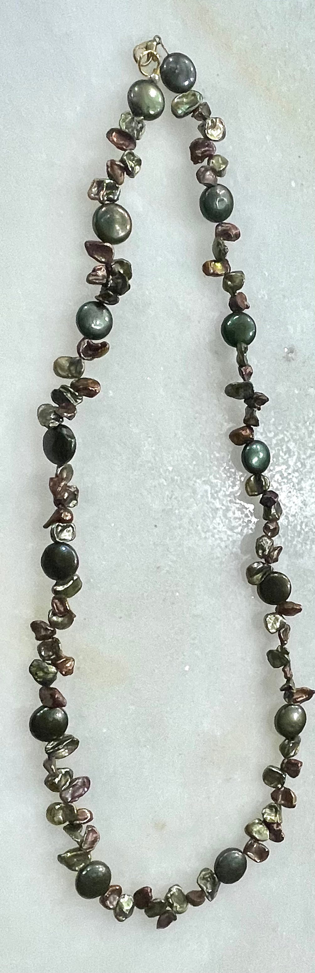 Green Dyed Pearl Necklace