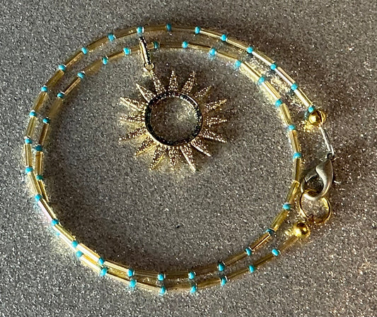 CZ Sunburst Necklace