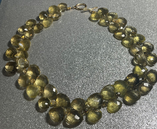 Yellow Mystic Quartz Statement Necklace