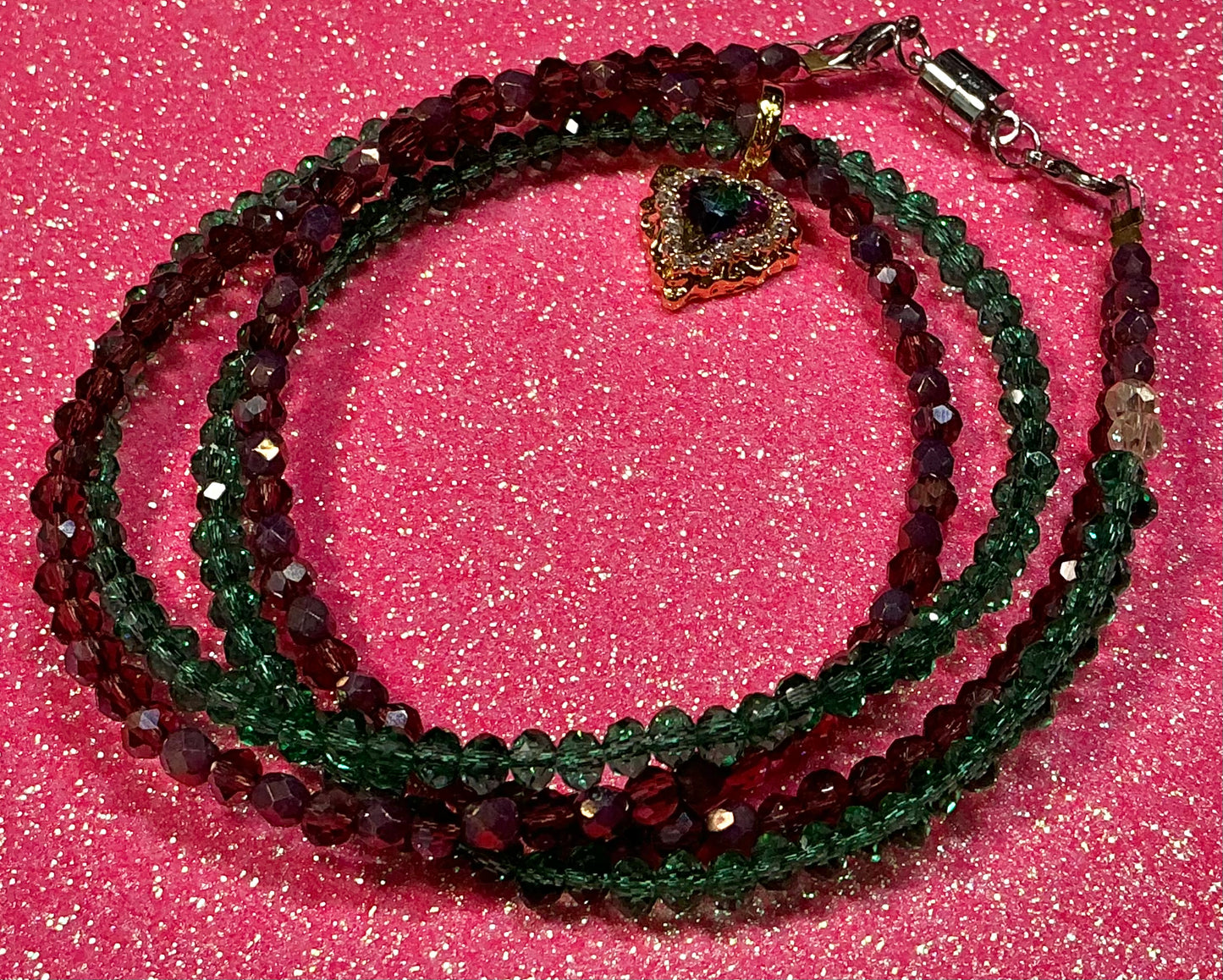 Glamorous Mystic Topaz Heart Necklace