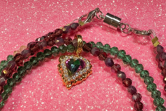 Glamorous Mystic Topaz Heart Necklace