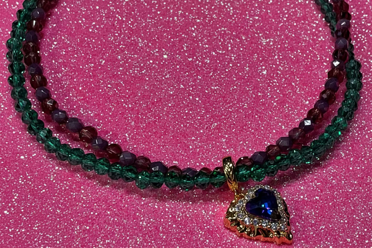Glamorous Mystic Topaz Heart Necklace