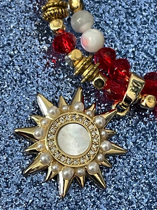 Rich Red Sunny Necklace