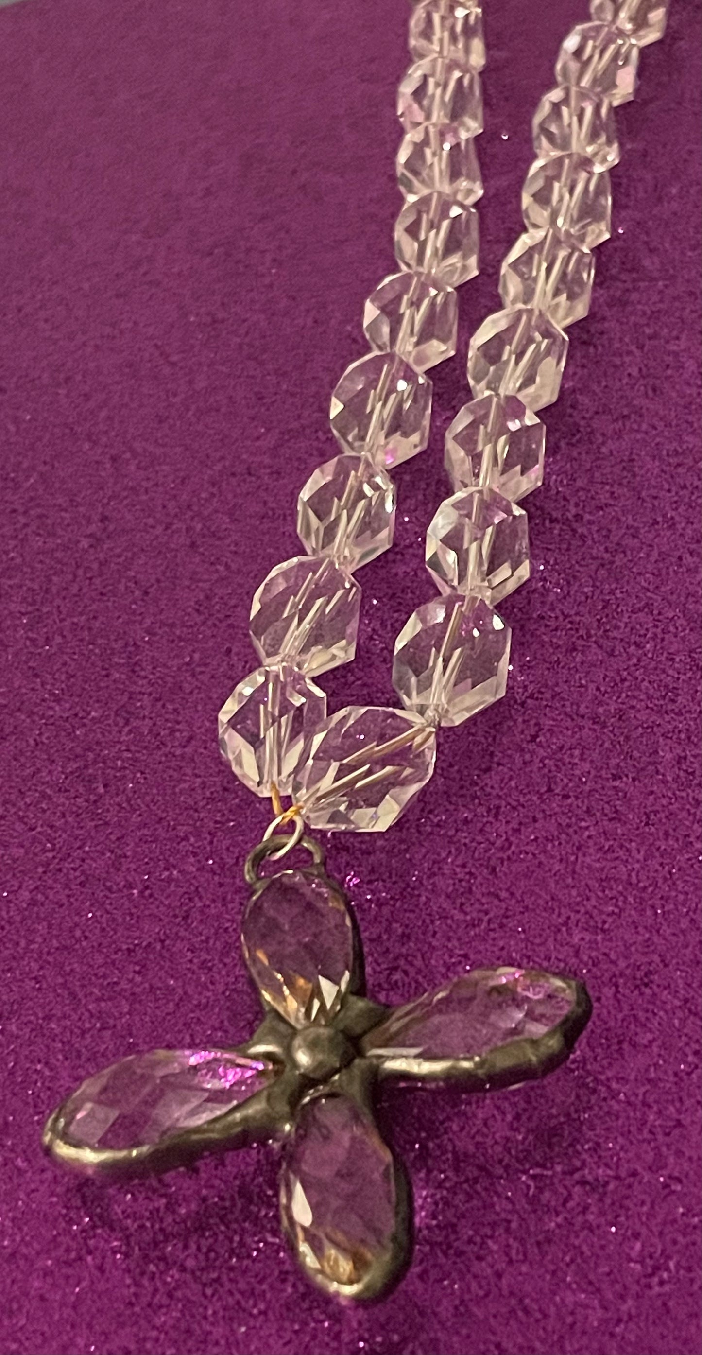 Swarovski Necklace with Glass Flower Pendant