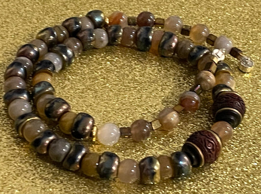 Sandalwood Lucky Barrel Necklace