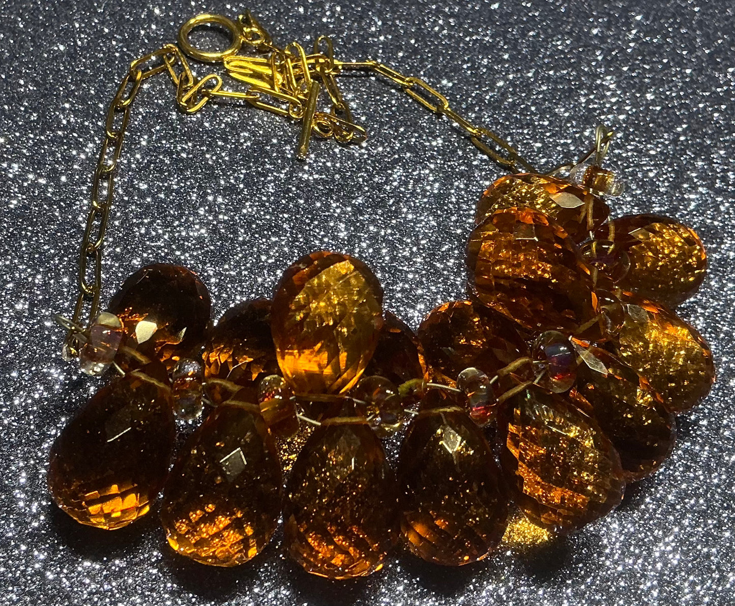 Citrine Drop Statement Necklace