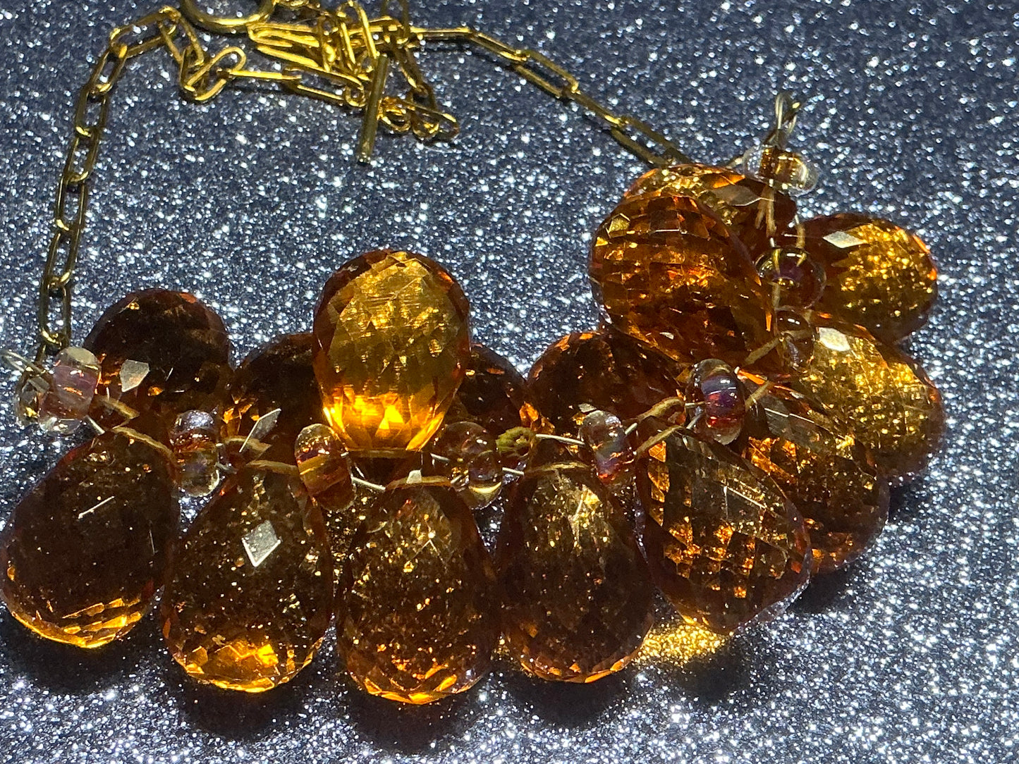 Citrine Drop Statement Necklace