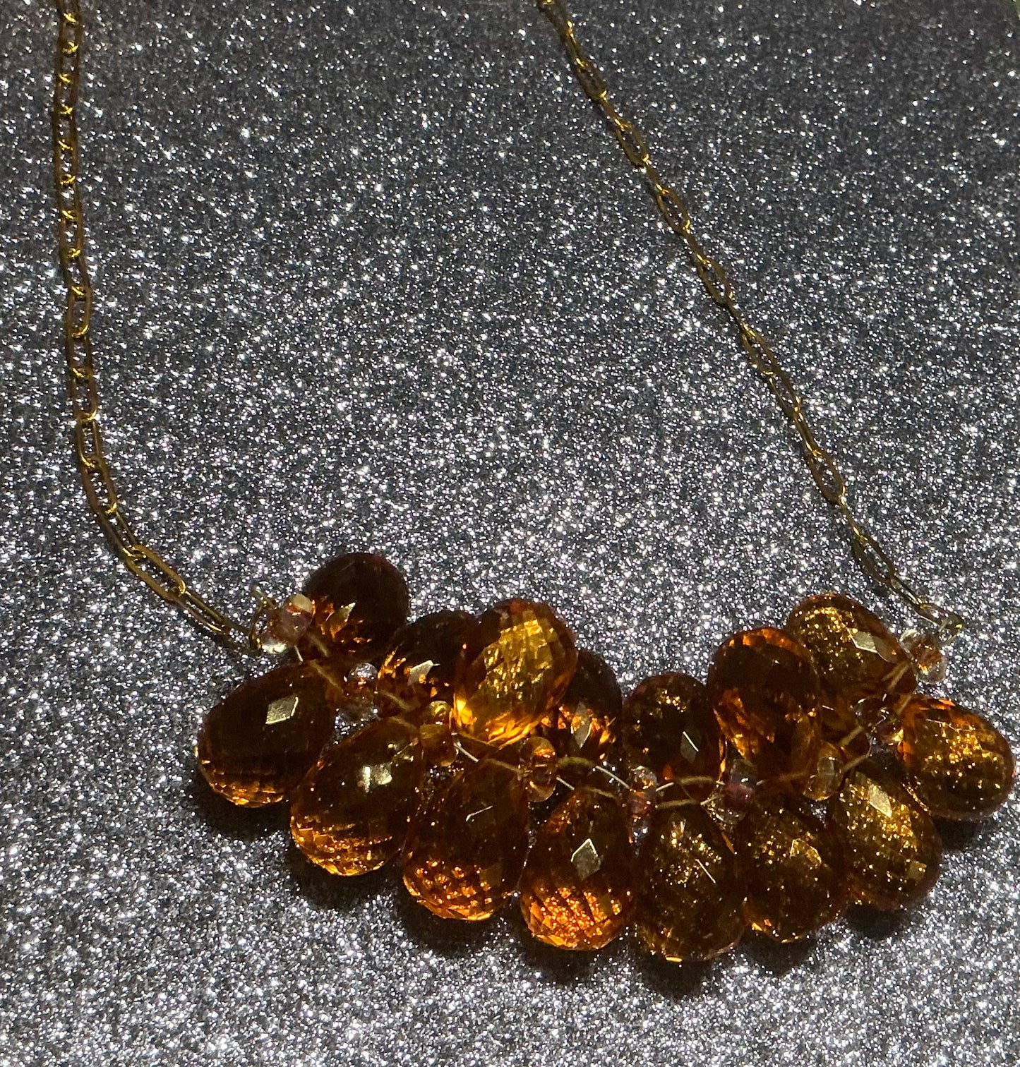 Citrine Drop Statement Necklace
