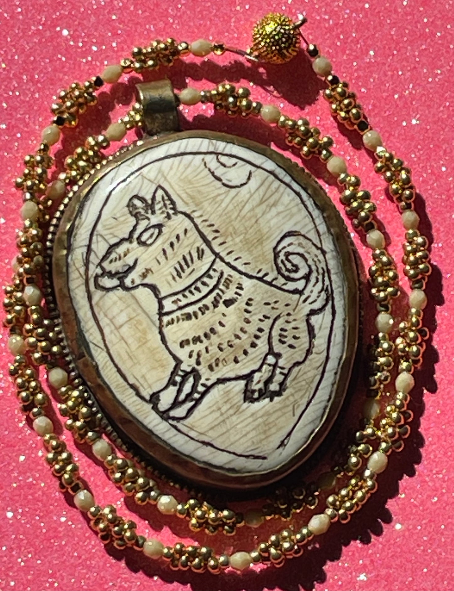 Modern "Scrimshaw" Necklace