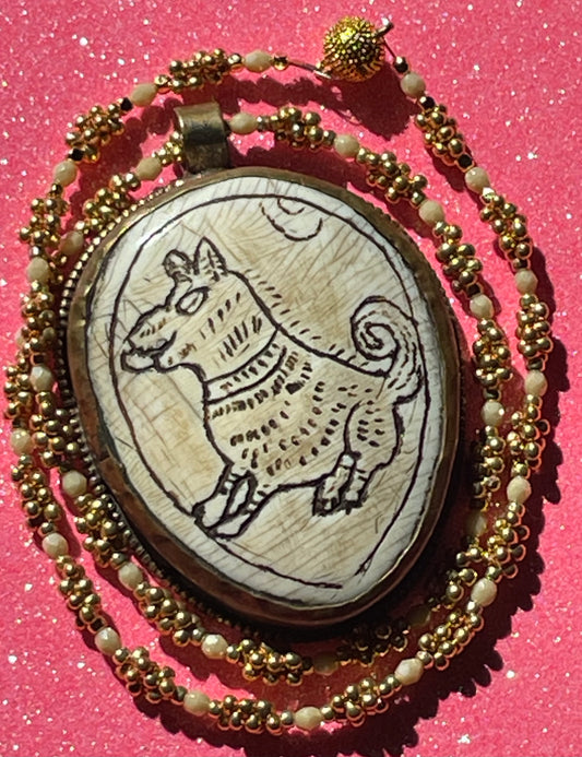 Modern "Scrimshaw" Necklace