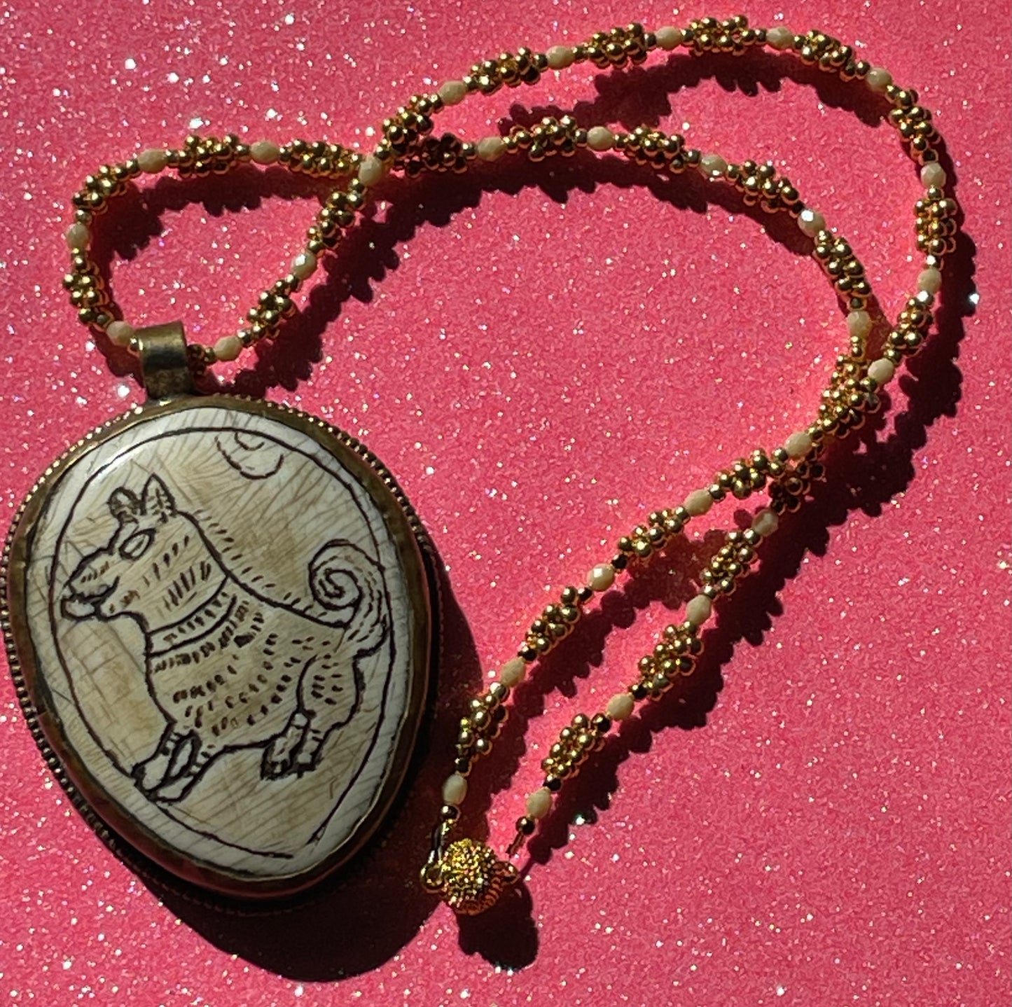 Modern "Scrimshaw" Necklace