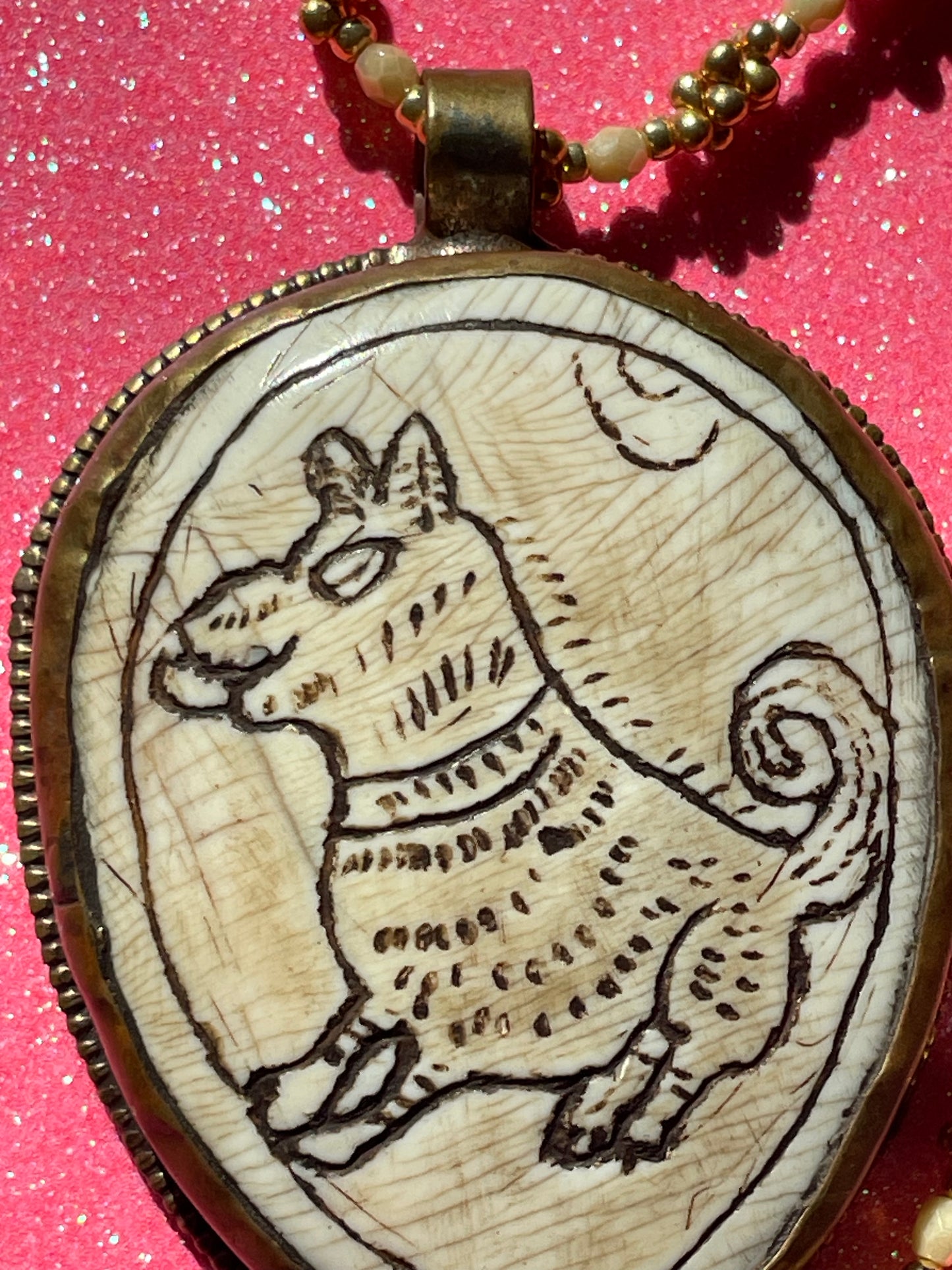 Modern "Scrimshaw" Necklace