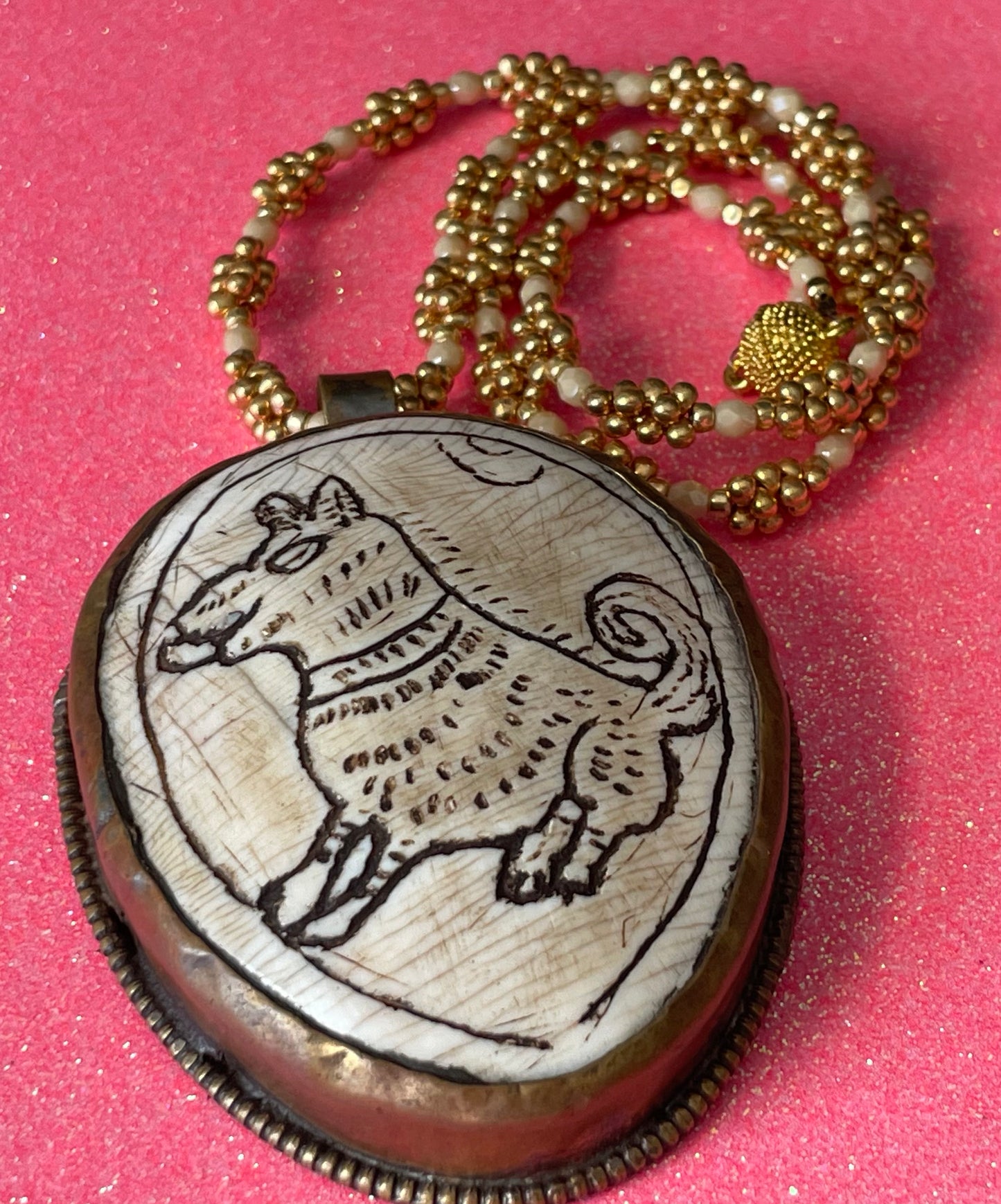 Modern "Scrimshaw" Necklace