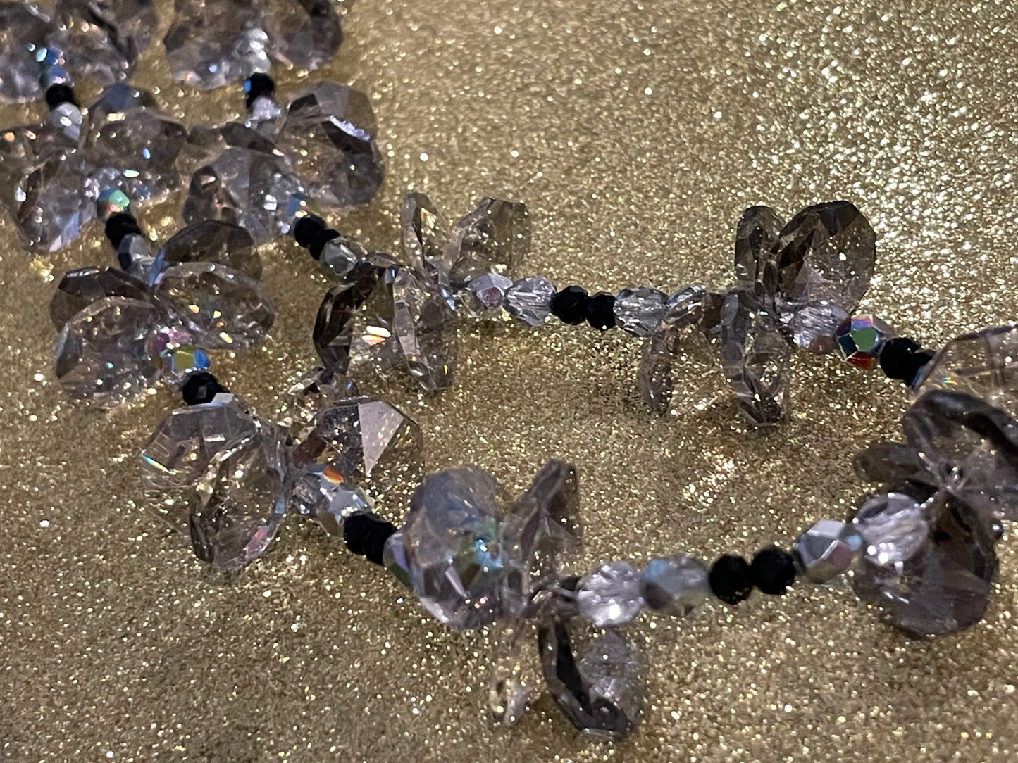 Repurposed Crystal "Dragonfly" Necklace