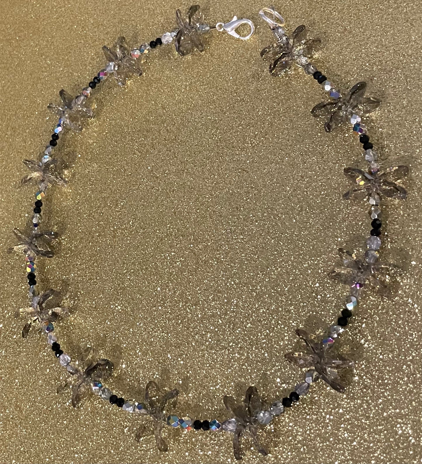 Repurposed Crystal "Dragonfly" Necklace
