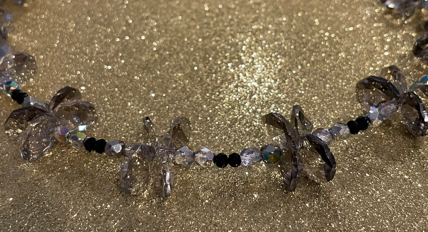 Repurposed Crystal "Dragonfly" Necklace