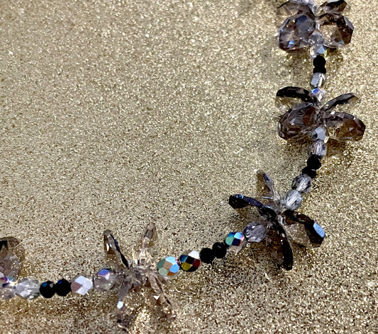 Repurposed Crystal "Dragonfly" Necklace