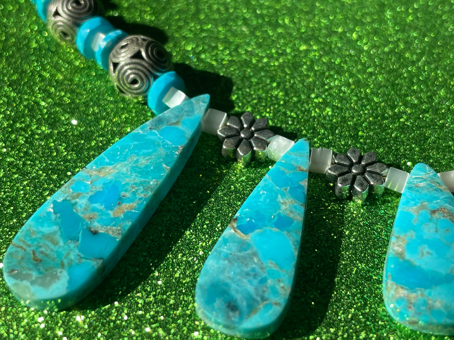 American Turquoise Teardrop Necklace