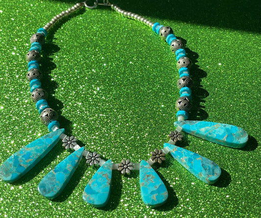 American Turquoise Teardrop Necklace
