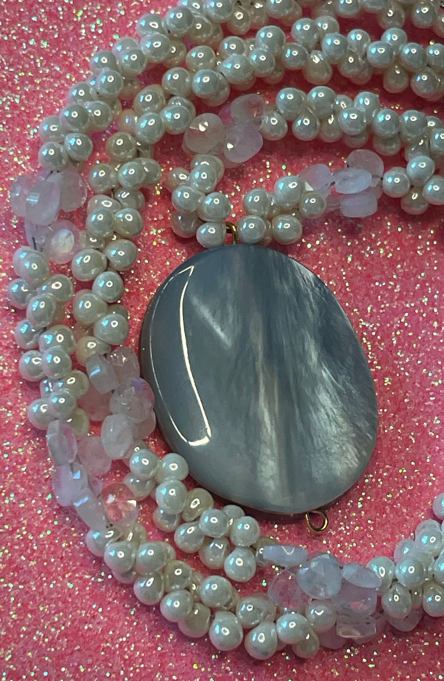 Mother of Pearl and Moonstone Necklace