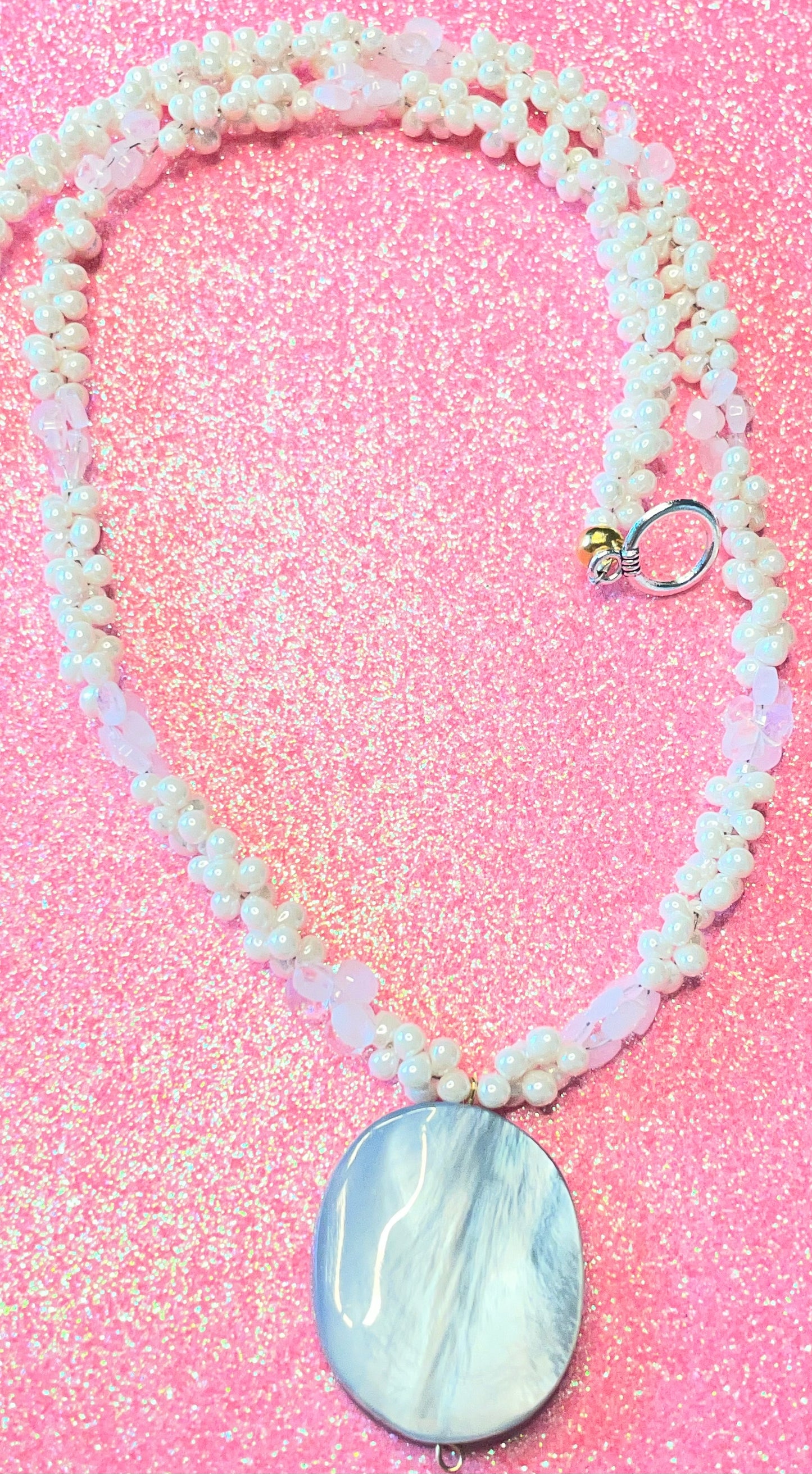 Mother of Pearl and Moonstone Necklace