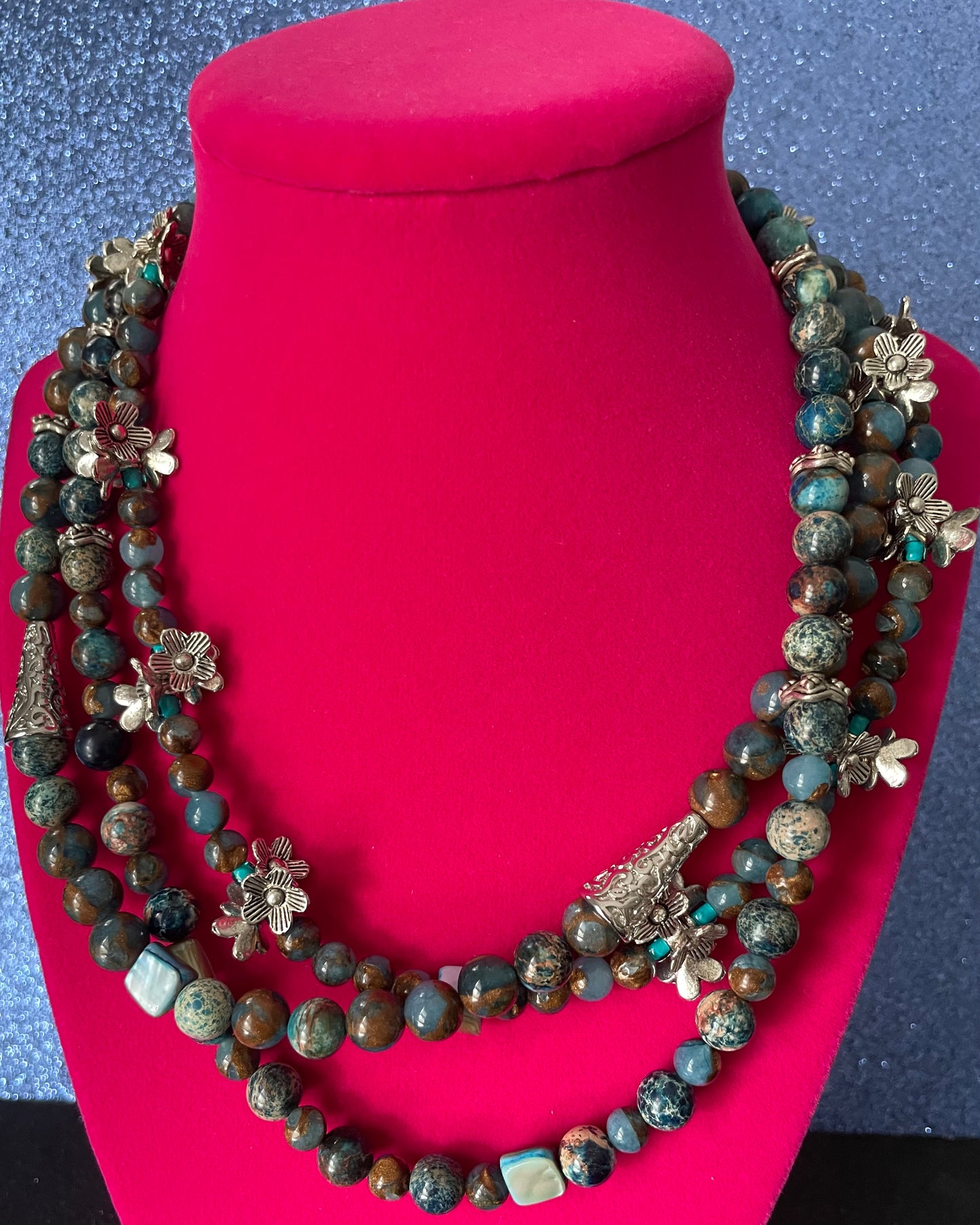 Imperial Jasper Triple Strand Necklace