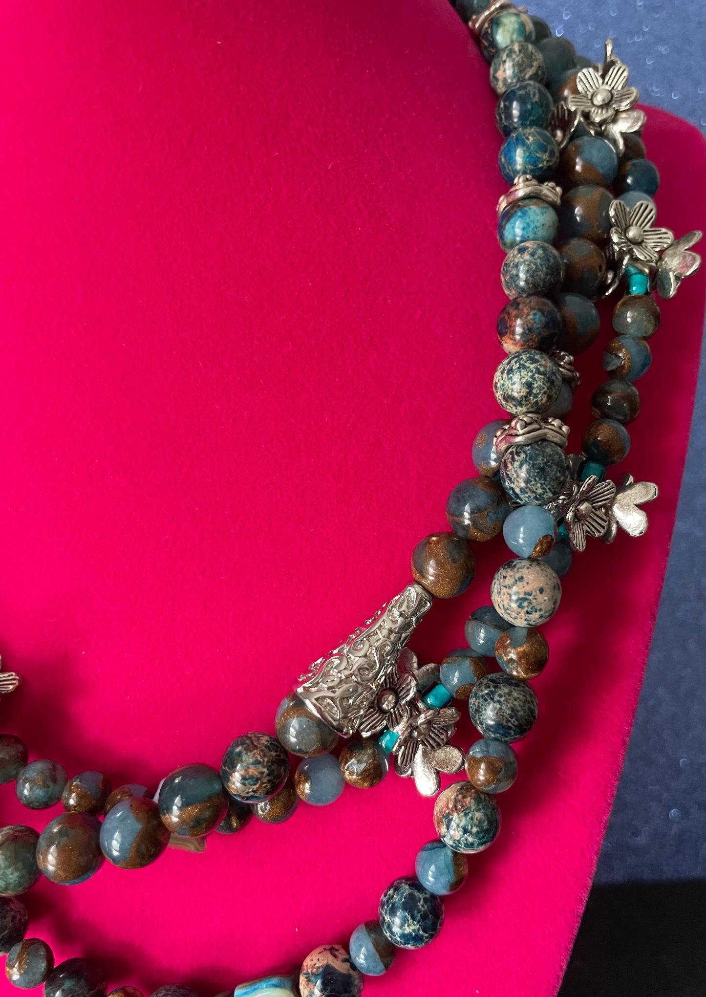 Imperial Jasper Triple Strand Necklace