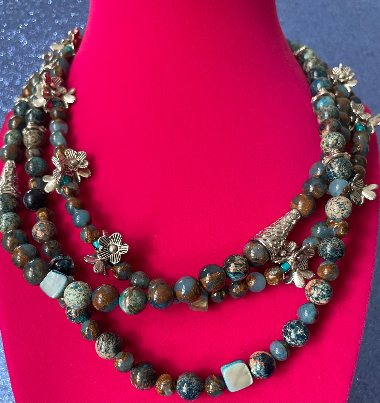 Imperial Jasper Triple Strand Necklace