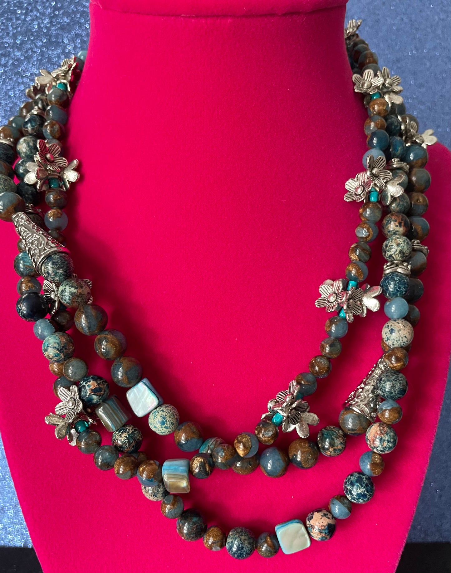 Imperial Jasper Triple Strand Necklace