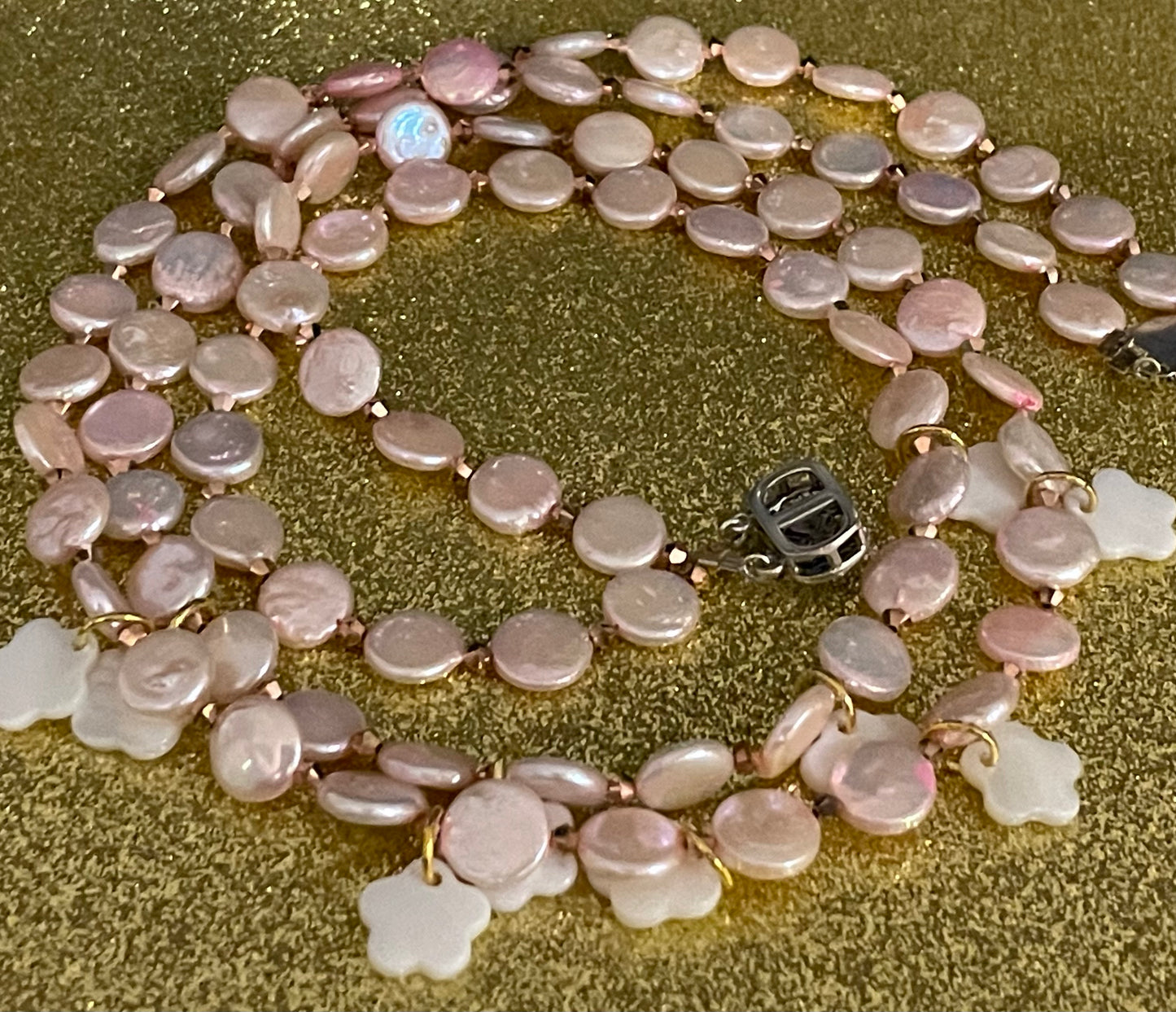 Pink Pearl Double Strand Necklace