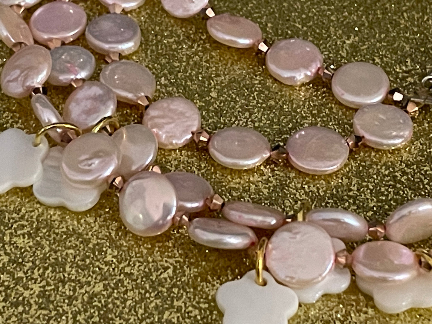 Pink Pearl Double Strand Necklace