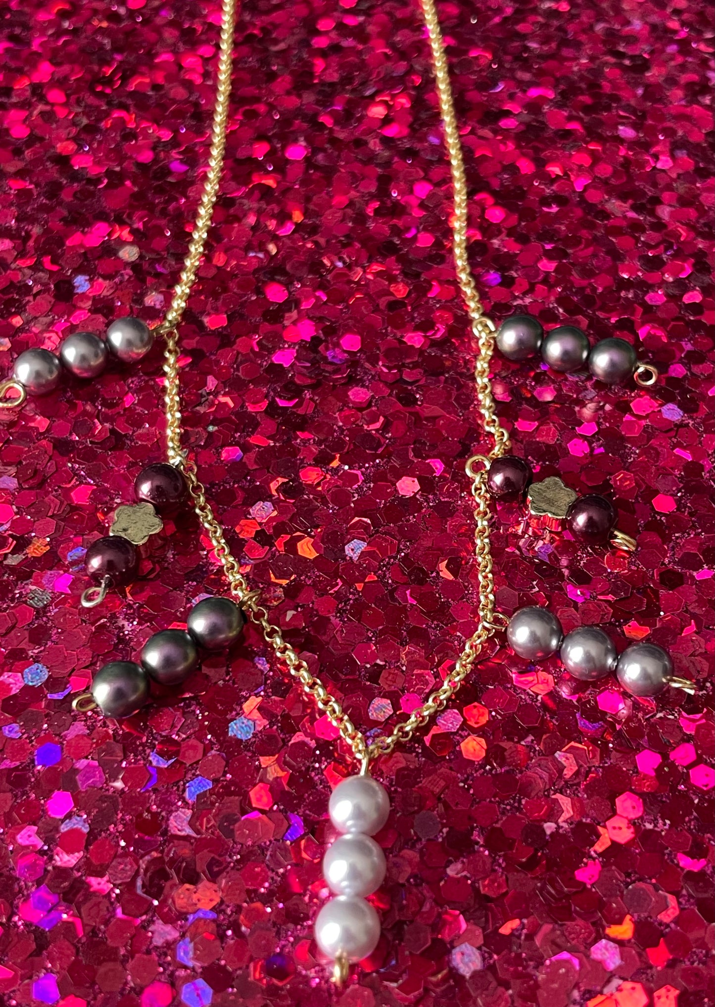 Handcrafted Gold Filled Chain with Swarovski Pearls