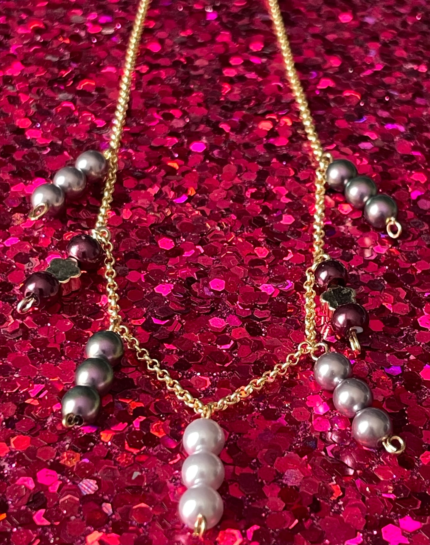 Handcrafted Gold Filled Chain with Swarovski Pearls