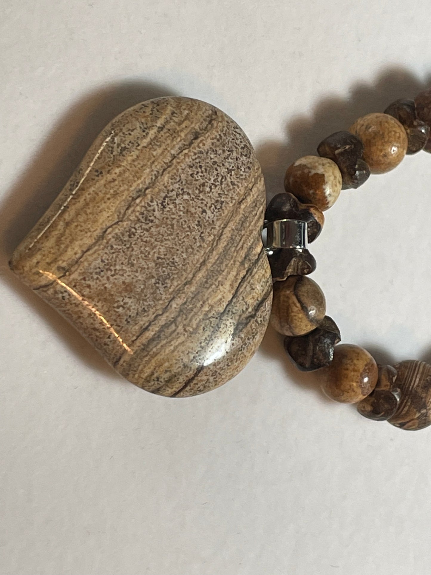 Wood Jasper Heart Necklace