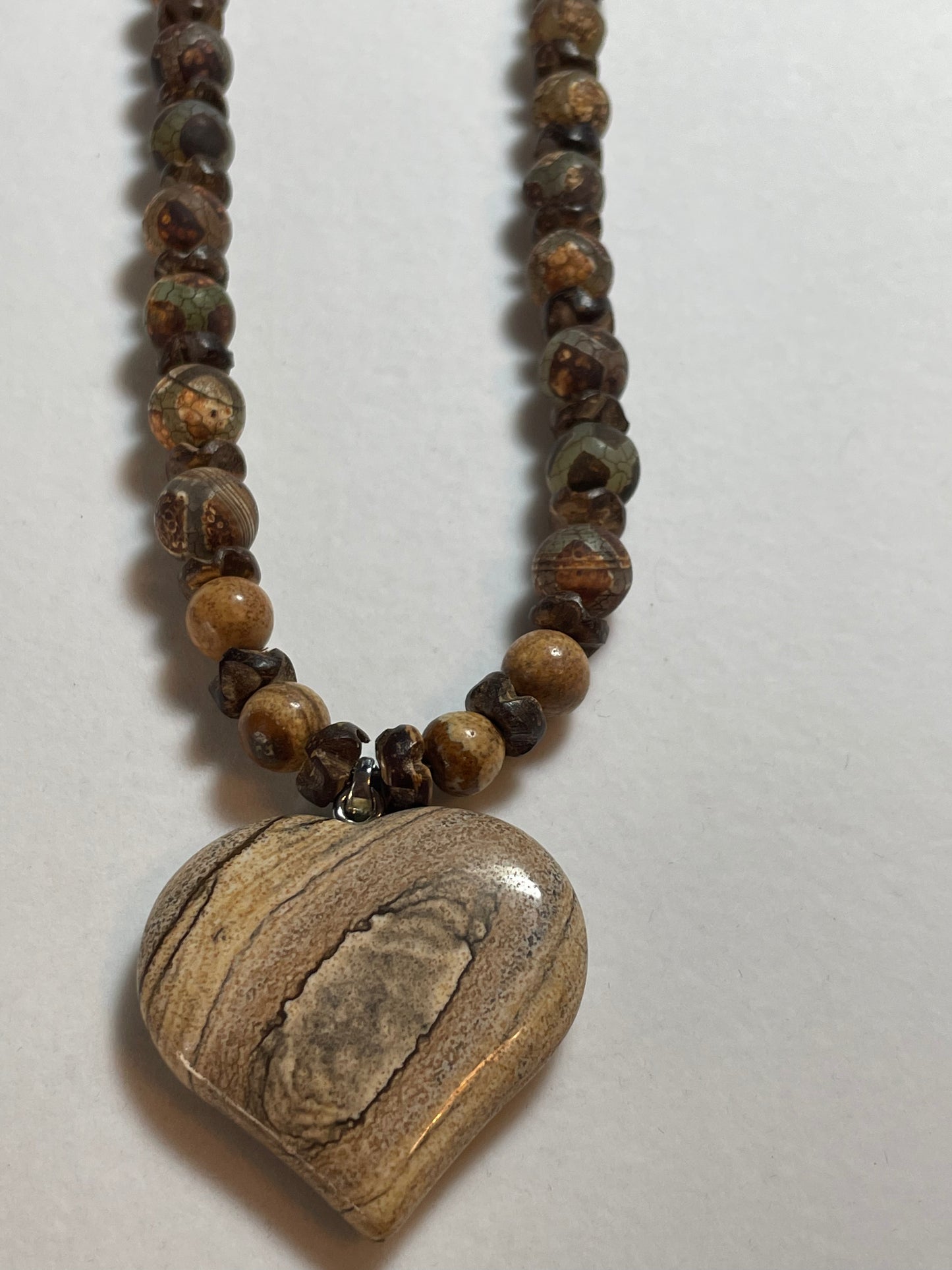 Wood Jasper Heart Necklace