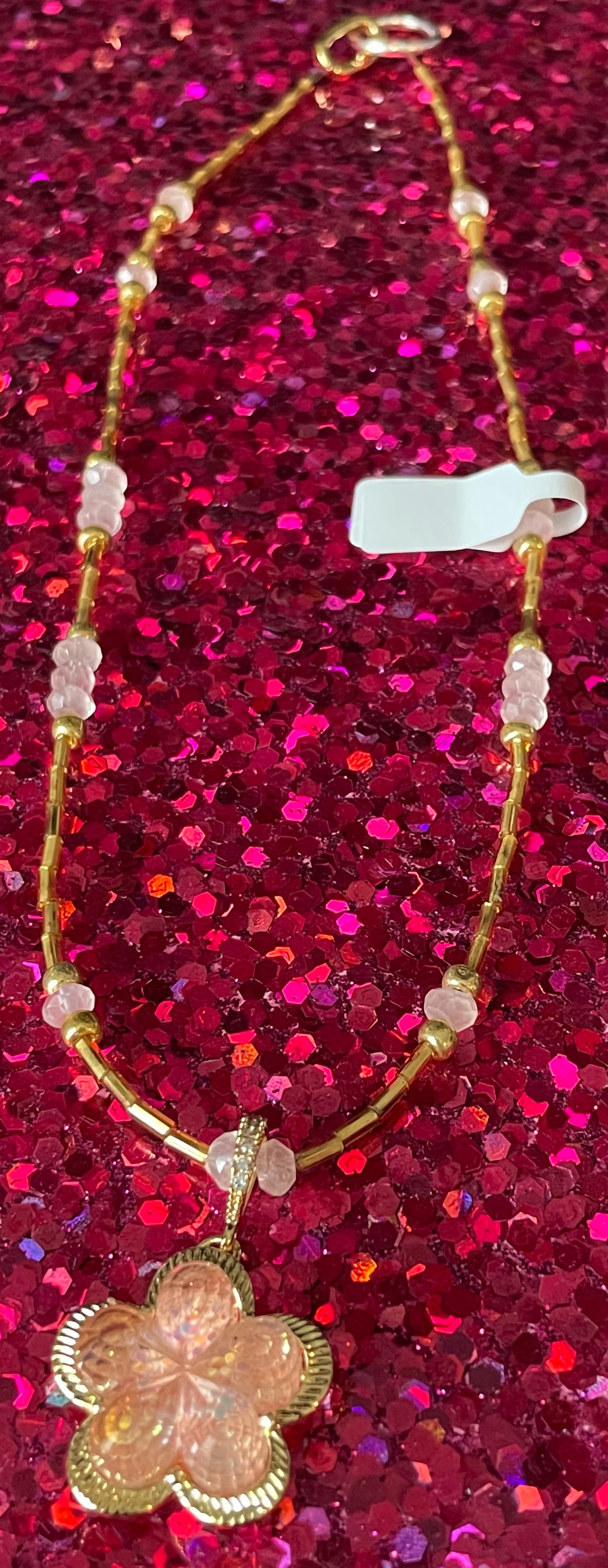 Pink Flower Necklace